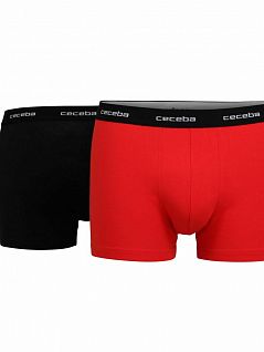 Комплект боксеров на резинке с брендом (2шт) CECEBA FG010162/M-3XL Черный/Красный